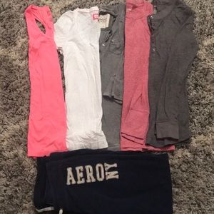 6 shirts size M and one pants size medium